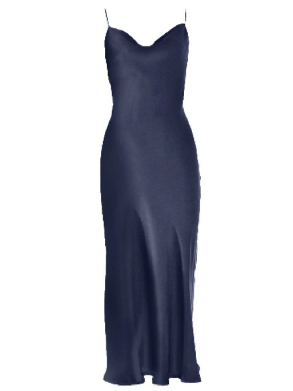 Anaphe 100% silk cowl neck midi slip dress, small